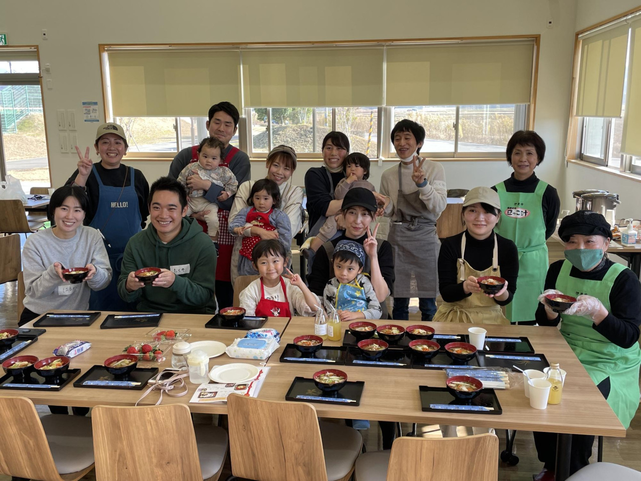 移住者交流会での郷土料理「豆っこ汁」作り