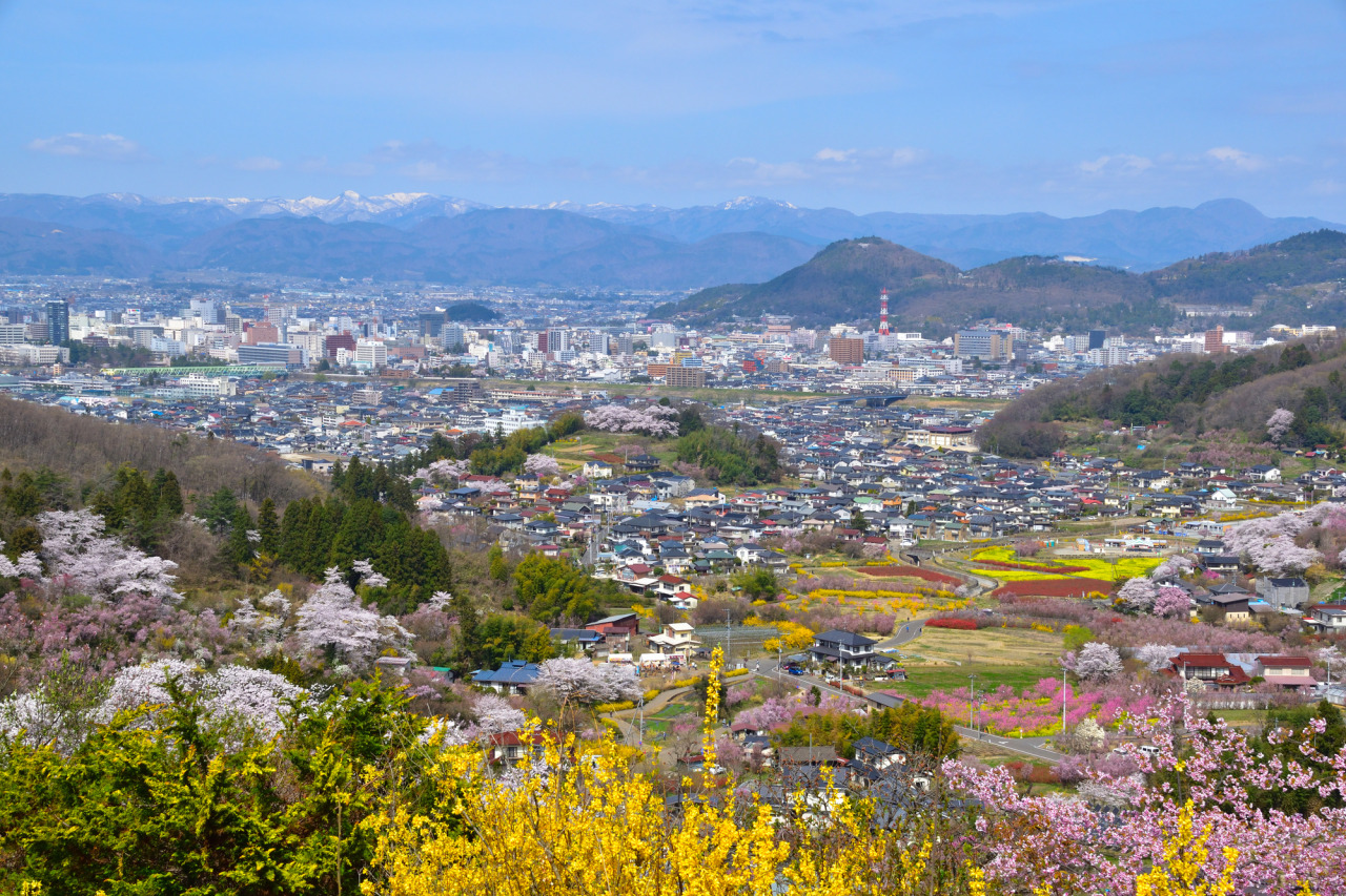 花見山から望む福島市街地